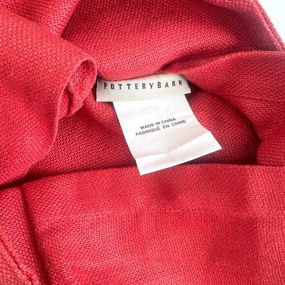 Pottery Barn 100% Linen Throw Pillow Covers Red Square 18" Set of 2 Decorative - Picture 5 of 6